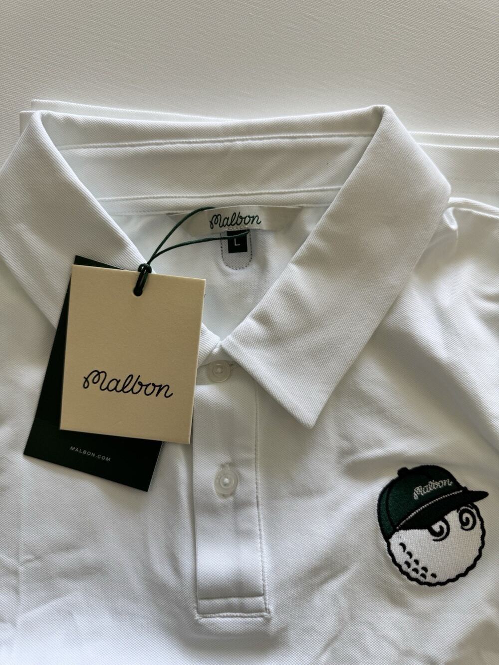 Malbon Fairway Baldwin Polo Men’s Large Forest White Large